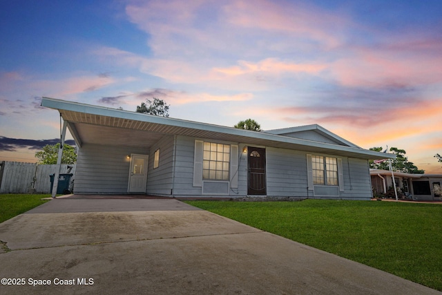view of front of house with concrete driveway