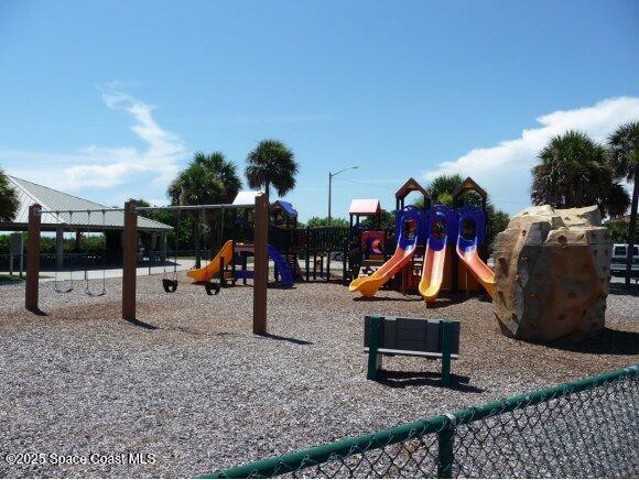 communal playground with fence