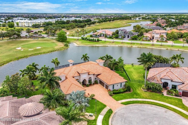 7346 Gorda Peak Ct, Melbourne, FL 32940 - aerial perspective of suburban area with a nearby body of water and a golf course