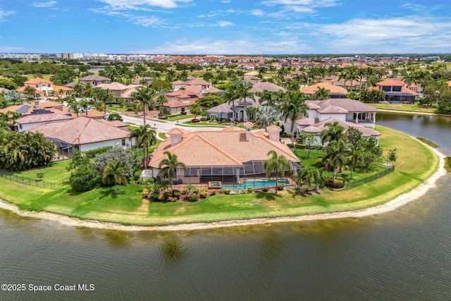7346 Gorda Peak Ct, Melbourne, FL 32940 - aerial perspective of suburban area with a nearby body of water and a pool