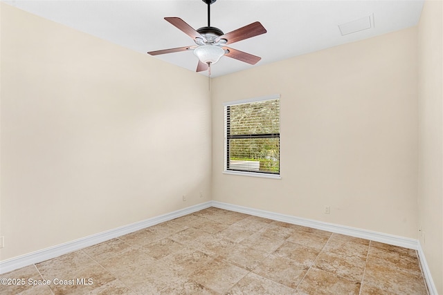 7346 Gorda Peak Ct, Melbourne, FL 32940 - spare room featuring baseboards and a ceiling fan
