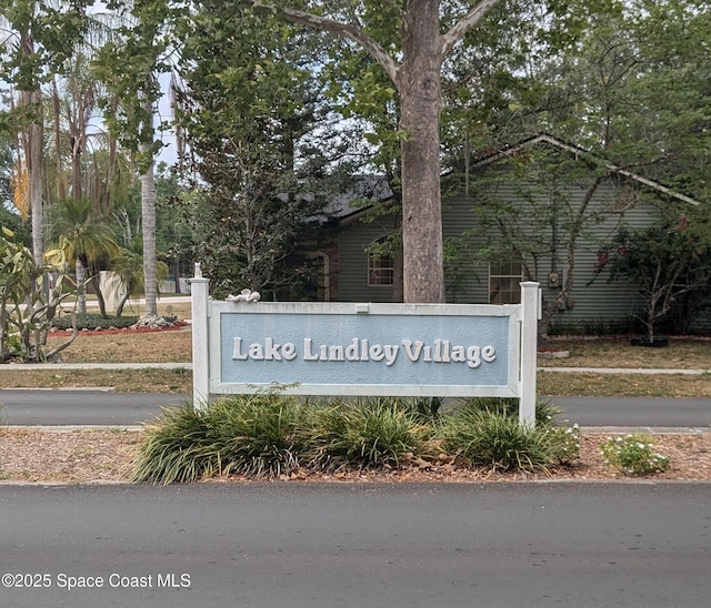 view of community sign