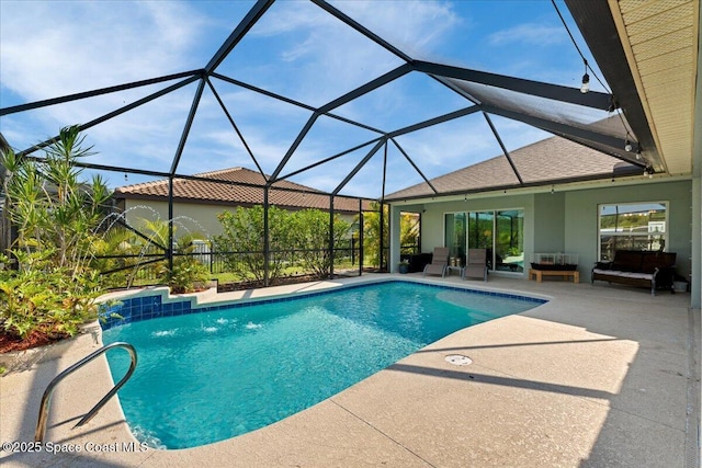 7268 Preserve Pointe Dr, Merritt Island, FL 32953 - outdoor pool with a patio area and an outdoor living space