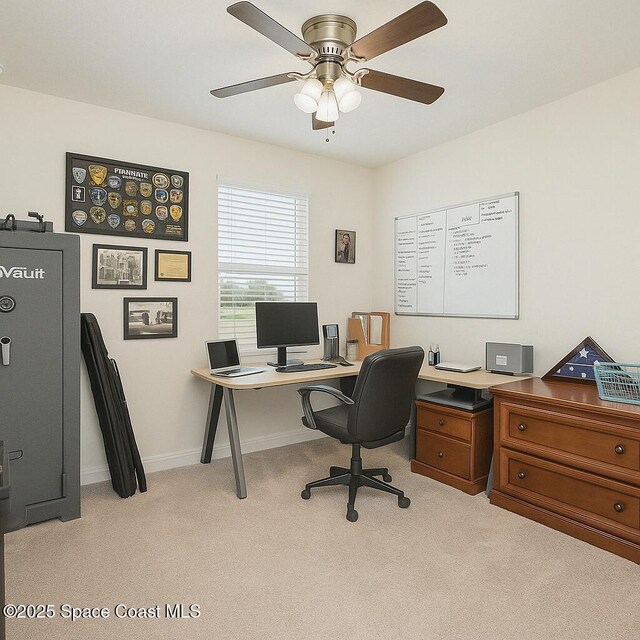 735 Sorrento Dr, Cocoa, FL 32922 - office space featuring ceiling fan, carpet flooring, and baseboards