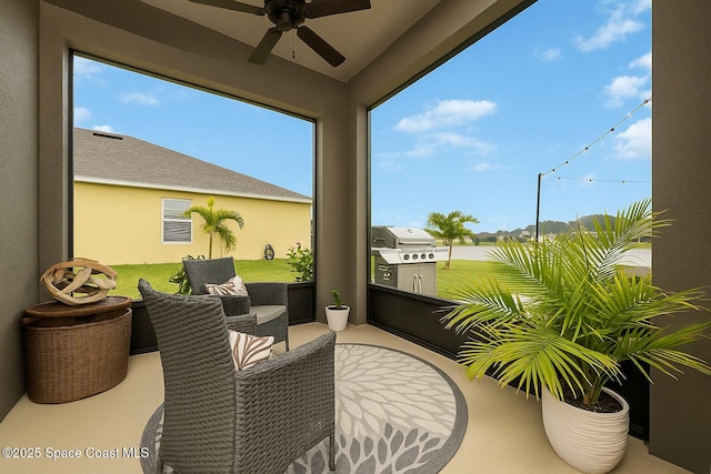 735 Sorrento Dr, Cocoa, FL 32922 - view of patio / terrace featuring ceiling fan and a grill