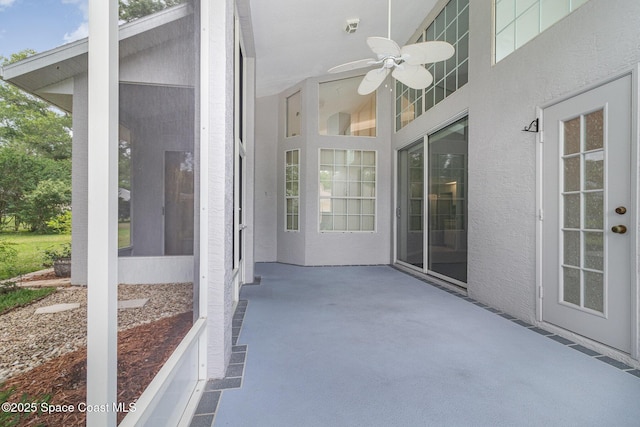 view of patio with a ceiling fan