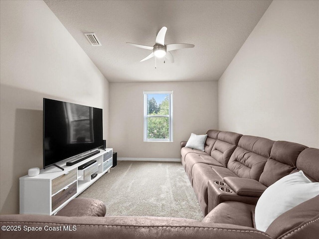 354 Dryden Cir, Cocoa, FL 32926 - living area with carpet floors, ceiling fan, and baseboards