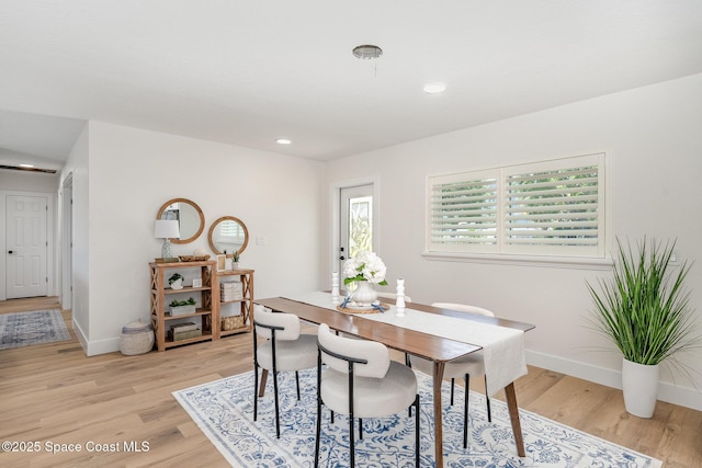 225 Price Ct, Satellite Beach, FL 32937 - dining space with light wood finished floors, baseboards, and recessed lighting
