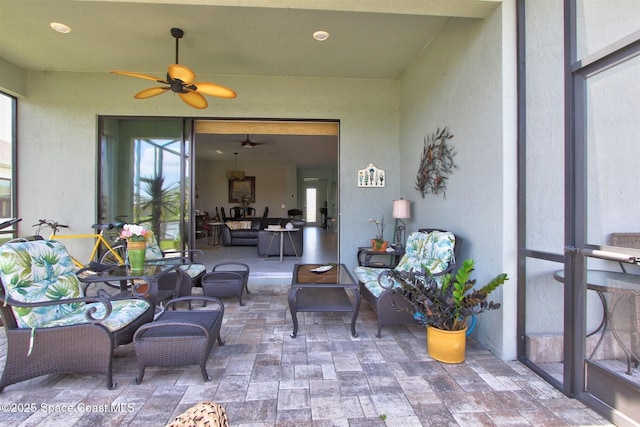 2242 Great Belt Cir, Melbourne, FL 32940 - view of patio featuring ceiling fan