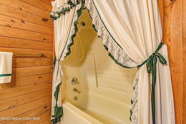 full bath featuring shower / bath combination with curtain
