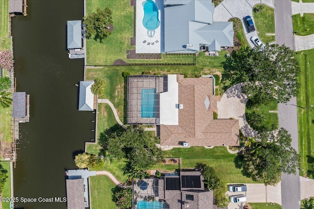 6345 Anchor Ln, Rockledge, FL 32955 - aerial overview of property's location featuring a pool and nearby suburban area