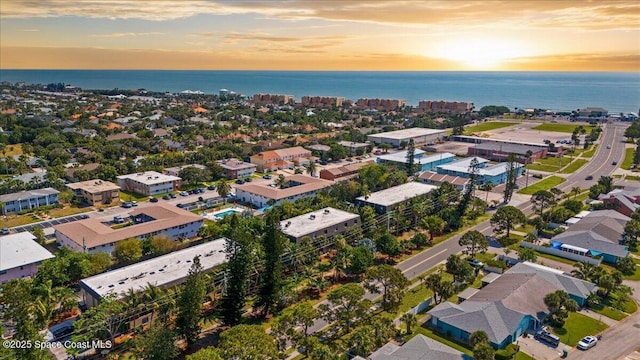 aerial view at dusk of a water view