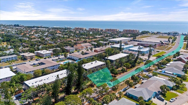 aerial view of a nearby body of water