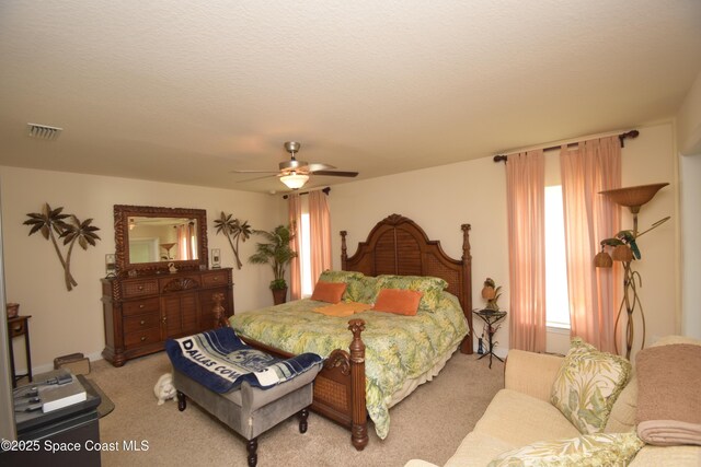 bedroom with carpet and ceiling fan