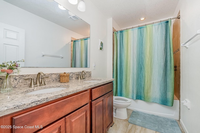 4109 Alligator Flag Cir, West Melbourne, FL 32904 - full bath with double vanity, toilet, shower / tub combo, and tile patterned flooring