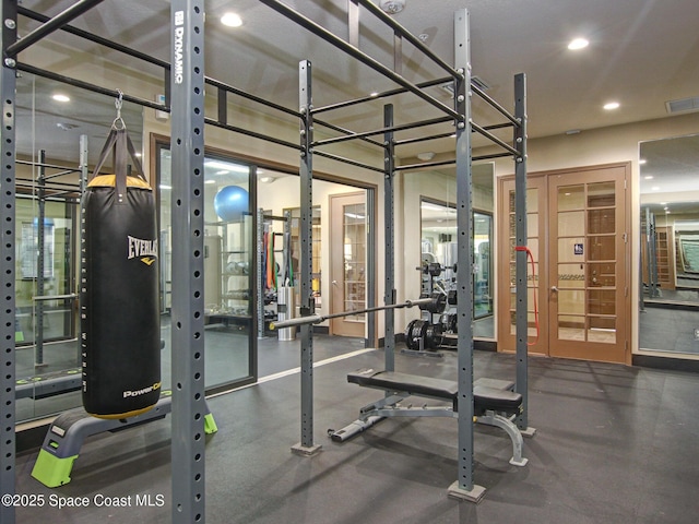 4109 Alligator Flag Cir, West Melbourne, FL 32904 - exercise room featuring recessed lighting