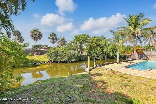 135 Richland Ave, Merritt Island, FL 32953 - view of pool with a water view