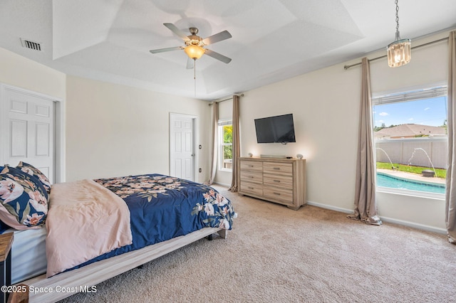 4065 Harvest Cir, Rockledge, FL 32955 - bedroom featuring carpet floors, baseboards, and ceiling fan