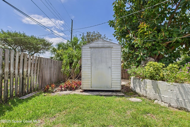 959 Eyerly Ln NE, Palm Bay, FL 32905 - view of shed featuring a fenced backyard