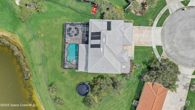aerial view of a large body of water