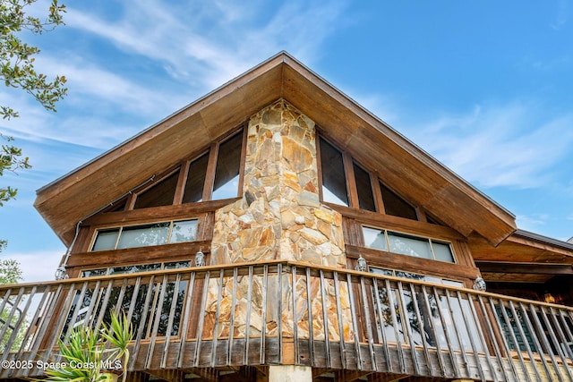 exterior view of stone siding