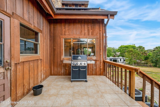 view of patio featuring grilling area