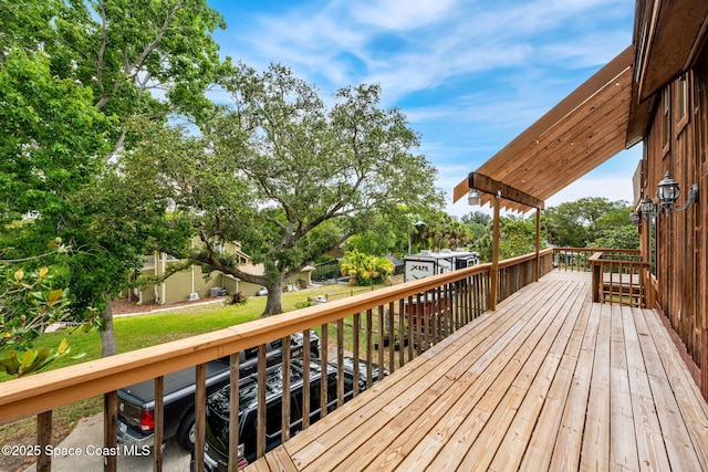 wooden deck with fence
