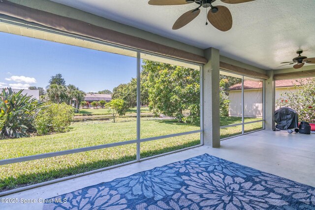 1132 Cypress Trace Dr, Melbourne, FL 32940 - sunroom with ceiling fan and healthy amount of natural light