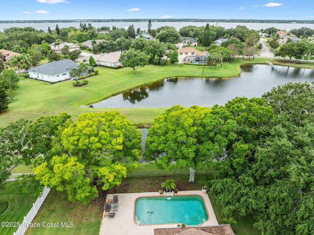 2449 Willowbrook Rd, Merritt Island, FL 32952 - drone / aerial view of a large body of water and a pool area