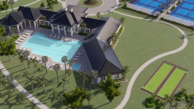 2432 Antarus Dr NW, Palm Bay, FL 32907 - view from above of property featuring a pool area