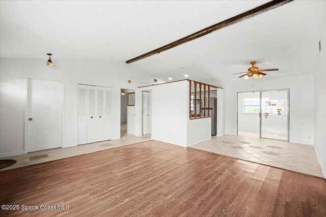326 Brescia St NE, Palm Bay, FL 32907 - unfurnished living room featuring a ceiling fan and light tile patterned floors