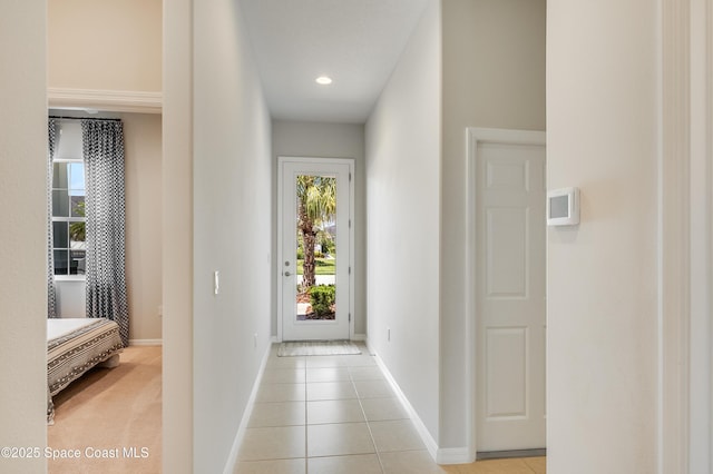 2679 Avalonia Dr, Melbourne, FL 32940 - hallway featuring light tile patterned floors and recessed lighting