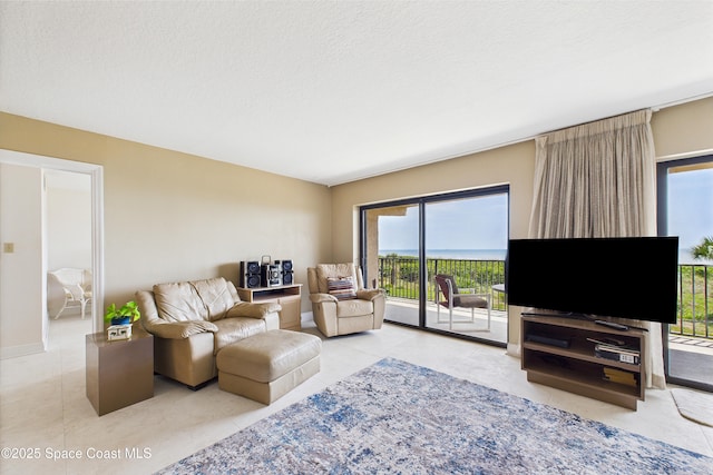 view of tiled living room