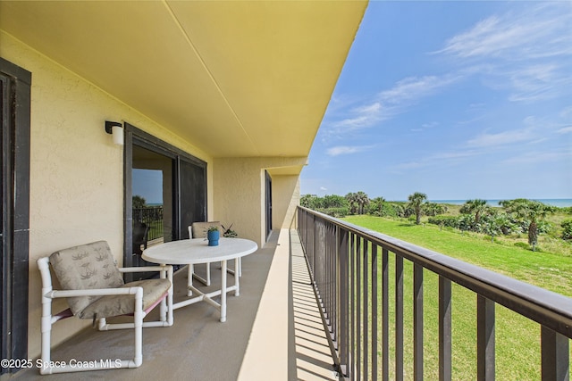 balcony with a water view