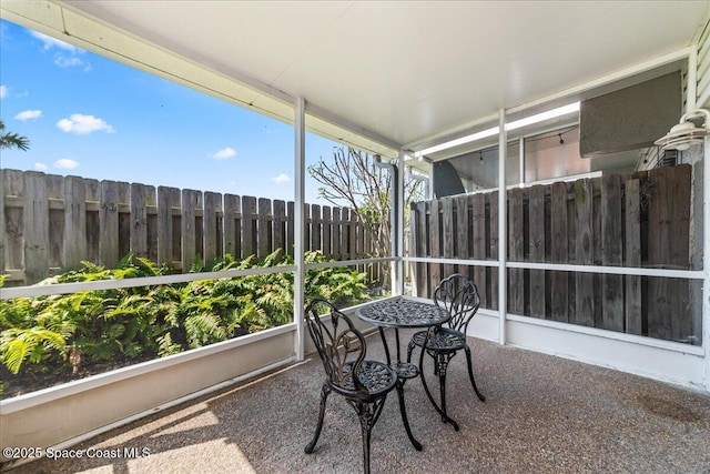 view of sunroom