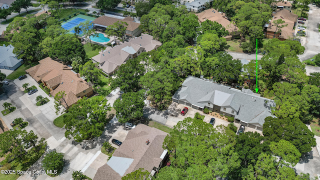 9020 Brighton Ct Unit 4-H, West Melbourne, FL 32904 - aerial overview of property's location featuring a pool, nearby suburban area, and property boundaries highlighted