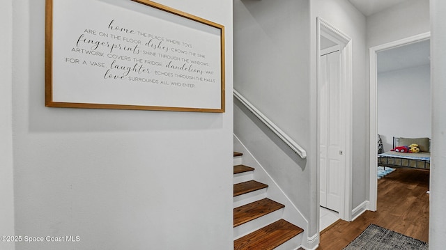 2737 Kilns Cir, West Melbourne, FL 32904 - stairway with wood finished floors and baseboards
