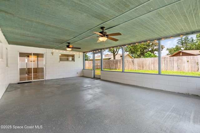 3845 Spring Creek Ln, Titusville, FL 32780 - unfurnished sunroom with ceiling fan