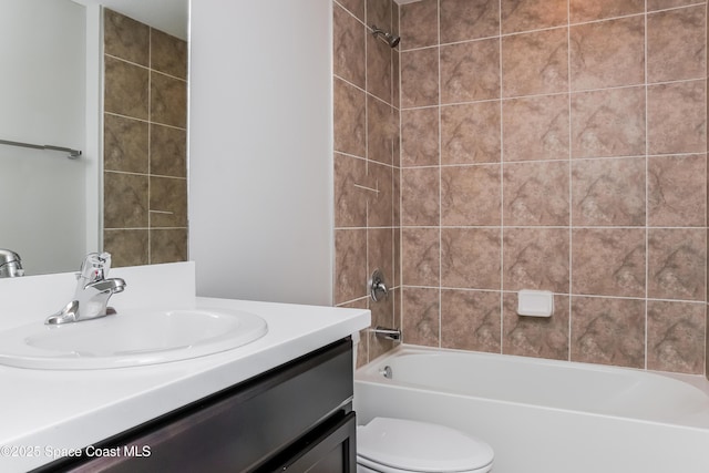 1610 Yahner St SE, Palm Bay, FL 32909 - bathroom featuring vanity, toilet, and shower / tub combination