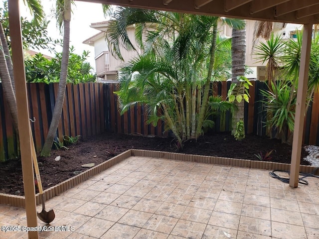 view of patio featuring a fenced backyard