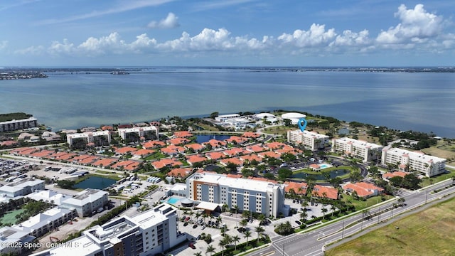 732 Bayside Dr Unit 501, Cape Canaveral, FL 32920 - drone / aerial view of a large body of water and apartment complex / building