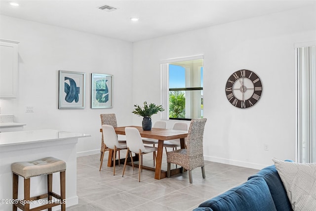 1342 Great Belt Cir, Melbourne, FL 32940 - dining space with recessed lighting, baseboards, and light tile patterned floors
