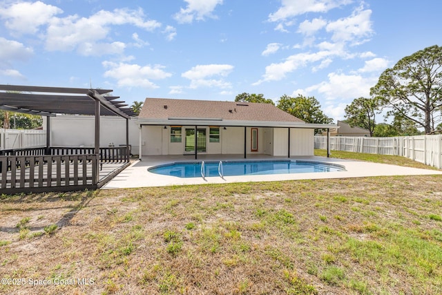 view of pool with a patio and a pergola