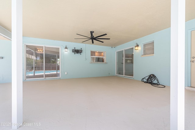 view of patio with ceiling fan