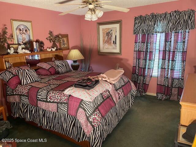 bedroom with carpet and ceiling fan