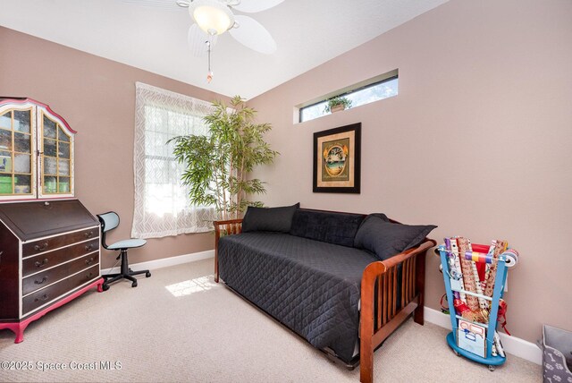 679 Sheridan Woods Dr, Melbourne, FL 32904 - bedroom with carpet, baseboards, and a ceiling fan
