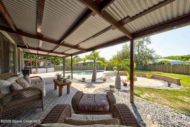 view of patio with a fenced backyard