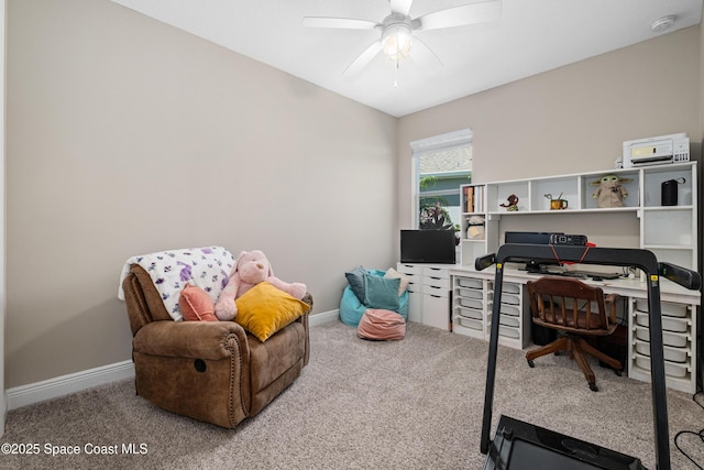 3631 Stabane Pl, Melbourne, FL 32940 - carpeted office with ceiling fan and baseboards
