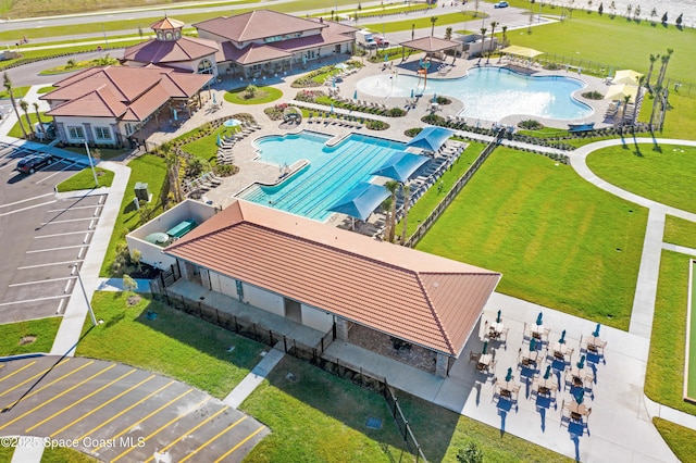 3631 Stabane Pl, Melbourne, FL 32940 - aerial view of a pool area