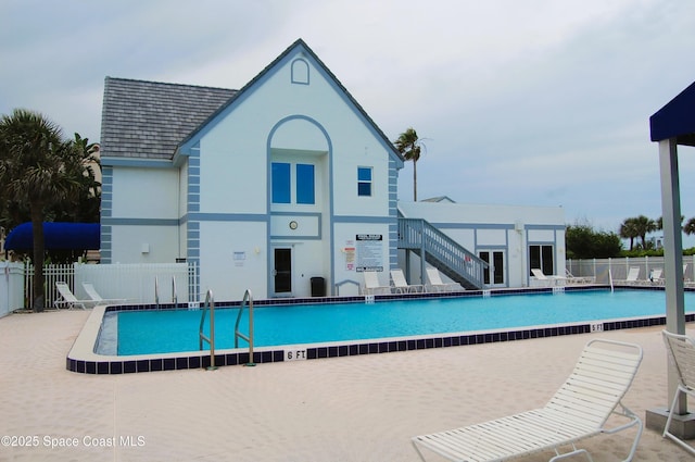 community pool with fence